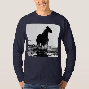 Blue Elegante Modernes Reiten Pop Kunst, Dichtung  T-Shirt