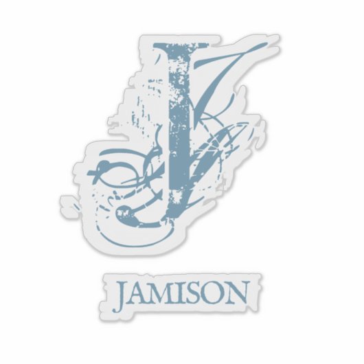 Blue Elegante Monogram Logo Name Business Bumper Aufkleber (Vorderseite)