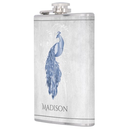 Blue Elegante Peacock Flask Flachmann (Links)