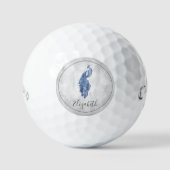 Blue Elegante Peacock Golf Balls Golfball (Vorderseite)
