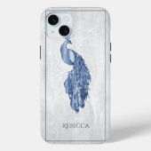 Blue Elegante Peacock Personalisiert Case-Mate iPhone Hülle (Rückseite)