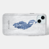 Blue Elegante Peacock Personalisiert Case-Mate iPhone Hülle (Rückseite (Horizontal))