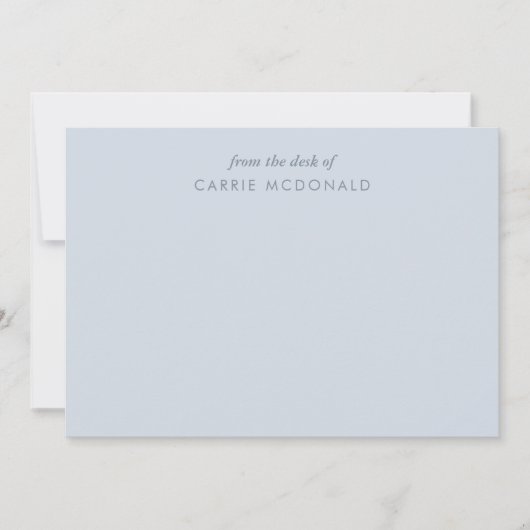 Blue Elegante Personalisiert Stationery Mitteilungskarte (Vorderseite)