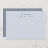 Blue Elegante Personalisiert Stationery Mitteilungskarte (Vorne/Hinten)