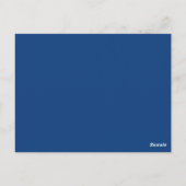 Blue Elegante Quartieren Tischnummer Postkarte (Rückseite)