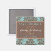 Blue Elegante SAVE THE DATE Magnet (Vorderseite/Rückseite)