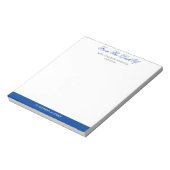 Blue Elegante Script Note from School Principal Notizblock (Rotiert)