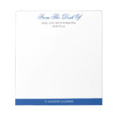 Blue Elegante Script Note from School Principal Notizblock (Vorderseite)