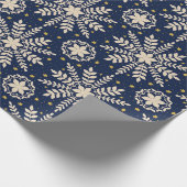 Blue Elegante Snowflake Weihnachtswrapping Paper Geschenkpapier (Ecke)