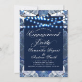 Blue Elegante Verlobung Einladung (Vorderseite)