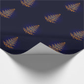 Blue Elegante Weihnachtsbaum Wrapping Paper Geschenkpapier (Ecke)
