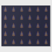 Blue Elegante Weihnachtsbaum Wrapping Paper Geschenkpapier (Flach)
