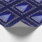 Blue Elegante Weihnachtsbaum Wrapping Paper Geschenkpapier (Ecke)