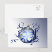 Blue elegante Weihnachtsgrüße PostCards Feiertagspostkarte (Vorne/Hinten)