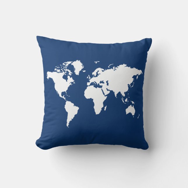 Blue Elegante World Kissen (Vorderseite)