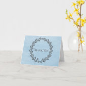 Blue Eleganth Wreath Dankeschön Card Karte (Gelbe Blume)