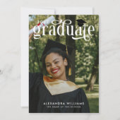 Blue Eleganto White Overlay Foto Graduate Einladung (Vorderseite)