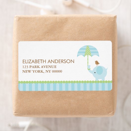 Blue Elephant Address Labels (Insitu)