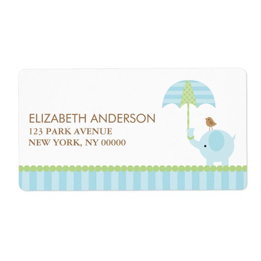 Blue Elephant Address Labels (Vorne)