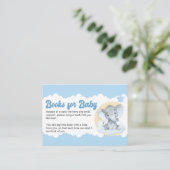 Blue Elephant Baby Book Request Baby Dusche Begleitkarte (Stehend Vorderseite)