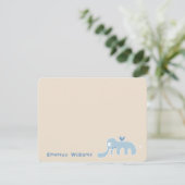 Blue Elephant Baby Boy Danke Card (Stehend Vorderseite)