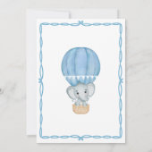 Blue Elephant Baby Boy Dusche Einladung (Rückseite)