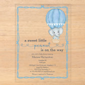 Blue Elephant Baby Boy Dusche Einladung (Vorderseite)