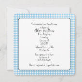 Blue Elephant Baby Boy Dusche Einladung (Rückseite)