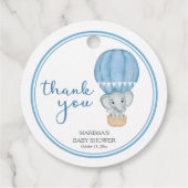 Blue Elephant Baby Boy Dusche Geschenkanhänger (Rückseite)