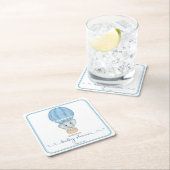Blue Elephant Baby Boy Dusche Rechteckiger Pappuntersetzer (Vor Ort)
