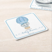 Blue Elephant Baby Boy Dusche Rechteckiger Pappuntersetzer (angewinkelt)