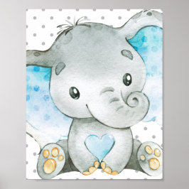 Blue Elephant Baby Boy Kinderzimmer Wall Art Gesch Poster