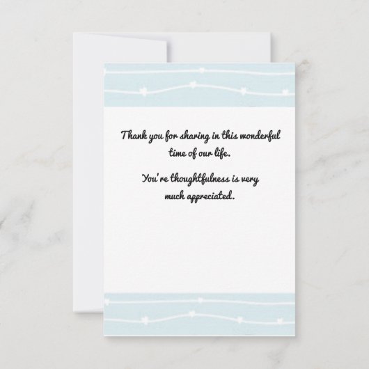 Blue Elephant Baby Dankeskarte (Rückseite)