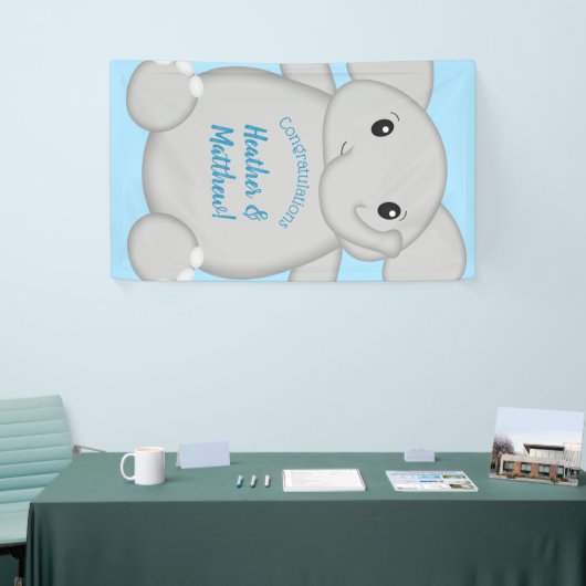 Blue Elephant Baby Dusche Banner (Messeveranstaltung)