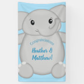 Blue Elephant Baby Dusche Banner (Vertikal)