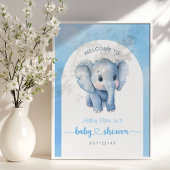 Blue Elephant Baby Dusche Begrüßungszeichen - Wate Poster