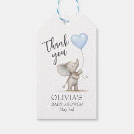 Blue Elephant Baby Dusche Danke, Geschenk-Tag - Pe Geschenkanhänger
