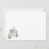 Blue Elephant Baby Dusche Einladung (Rückseite)