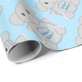 Blue Elephant Baby Dusche Geschenkpapier (Rolleneckpunkt)