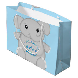 Blue Elephant Baby Dusche Große Geschenktüte