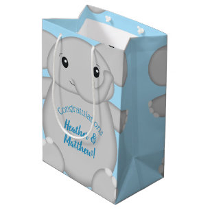 Blue Elephant Baby Dusche Mittlere Geschenktüte