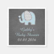 Blue Elephant Baby Dusche Napkins