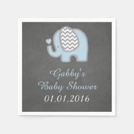 Blue Elephant Baby Dusche Napkins Serviette