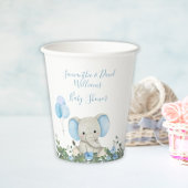 Blue Elephant Baby Dusche Pappbecher