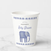Blue Elephant Baby Dusche Personalisiert Pappbecher (Vorderseite)