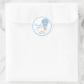 Blue Elephant Baby Dusche Runder Aufkleber (Tasche)