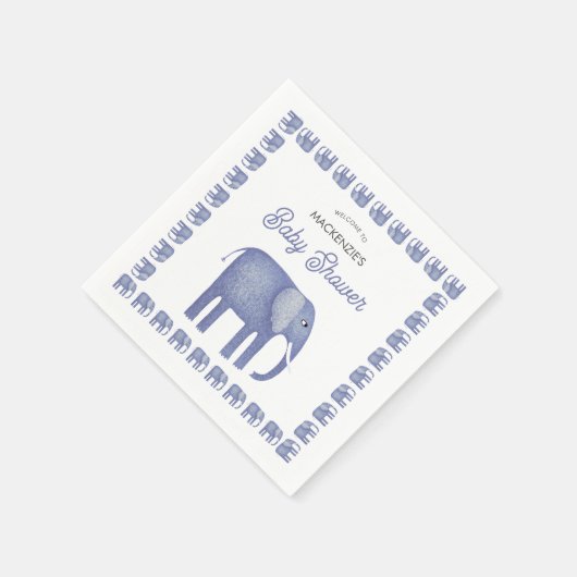 Blue Elephant Baby Dusche Serviette (Ecke)