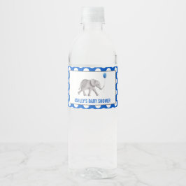 Blue Elephant Baby Dusche Wasserflaschen Labels Wasserflaschenetikett