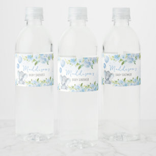 Blue Elephant Baby Dusche Wasserflaschenetikett