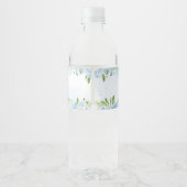 Blue Elephant Baby Dusche Wasserflaschenetikett (Rückseite)